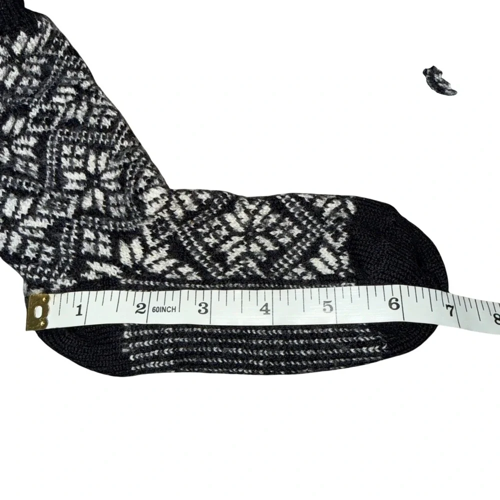 Smartwool Socks Kids Small Black Grey Excellent Nordic Snowflake Merino Wool